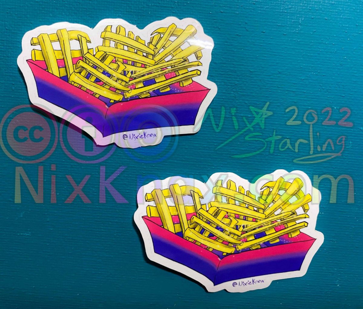 Bi-pride criss-cross fries