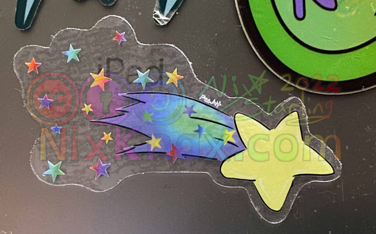 transparent shooting star sticker